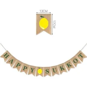 SWYOUN Burlap Happy Sukkot Banner Sukkah judío fiesta_4