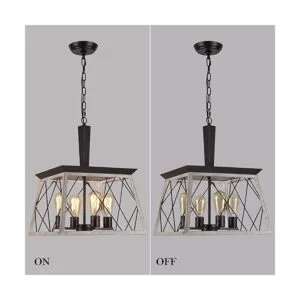 QS Lámpara de araña vintage de granja lámpara colgante_3