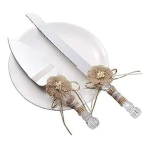 TANG SONG Juego de 2 cuchillos rústicos para pastel de_3