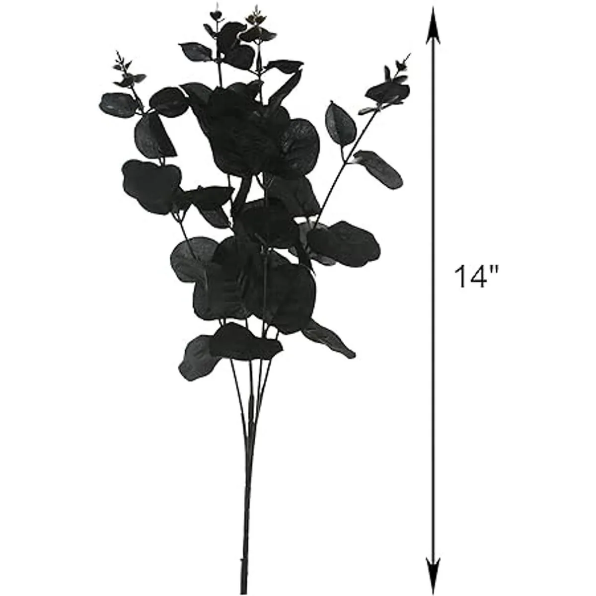 Tinsow 5 tallos de eucalipto artificiales negros ramas de
