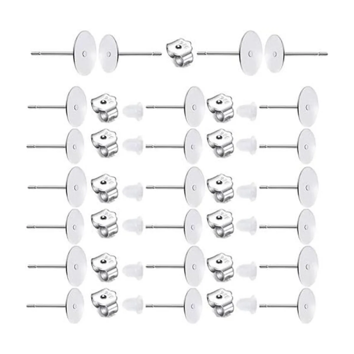 160 aretes chapados en plata de ley 925 con almohadilla_1