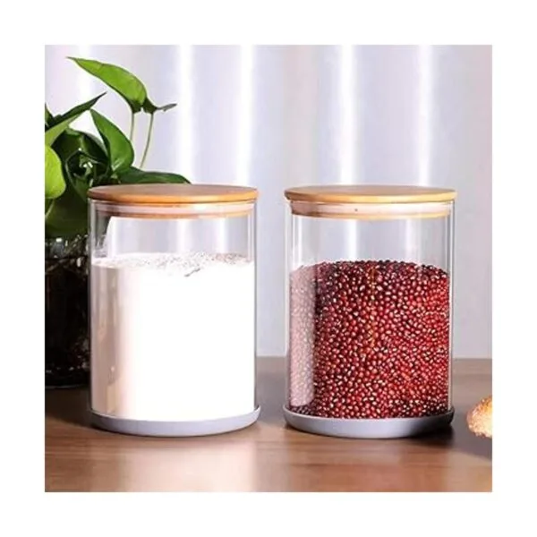 Juego de 2 tarros grandes de vidrio para almacenamiento de