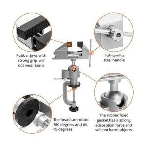 QWORK Abrazadera de mesa universal de 3 pulgadas que gira_4