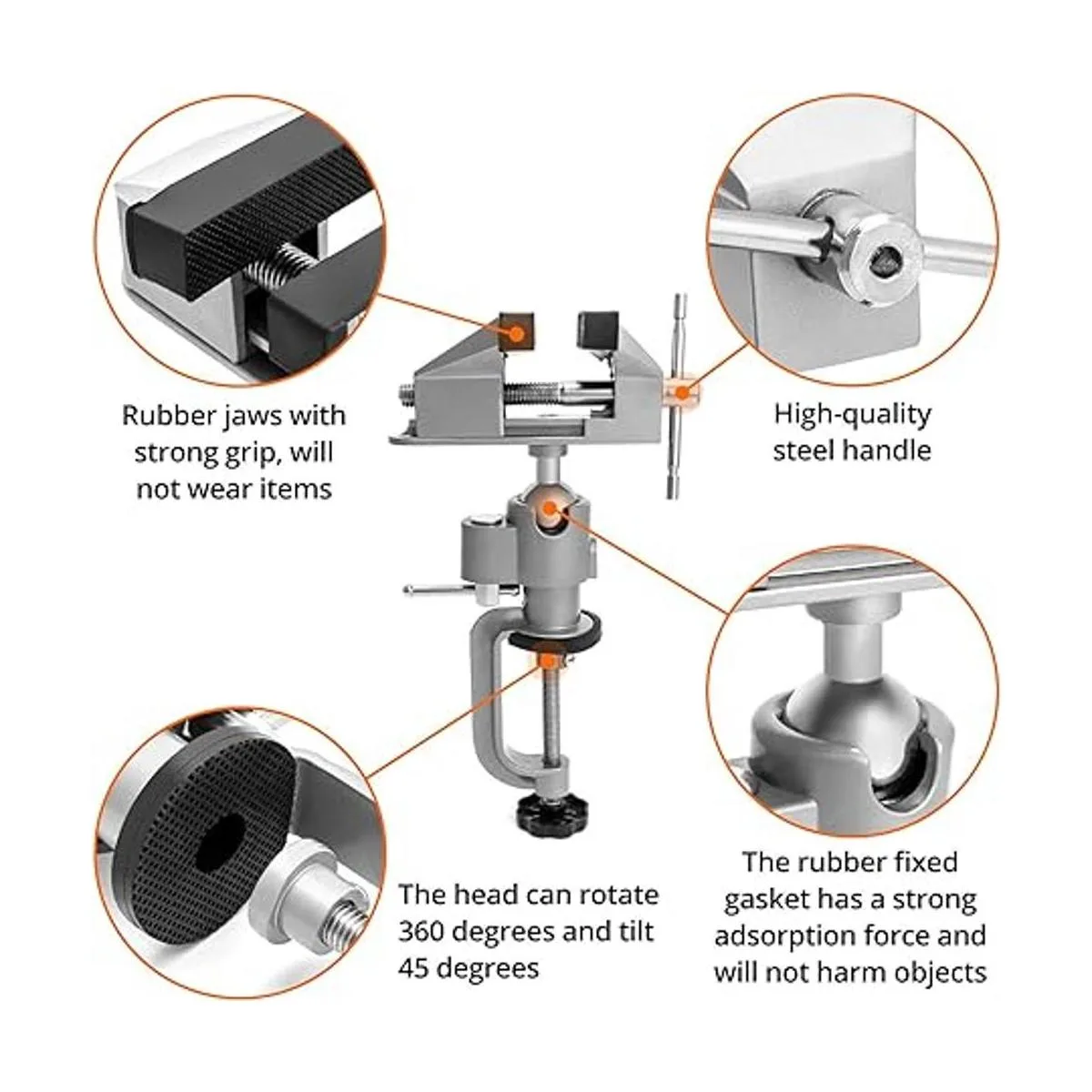 QWORK Abrazadera de mesa universal de 3 pulgadas que gira_4