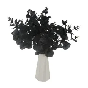 Tinsow 5 tallos de eucalipto artificiales negros ramas de