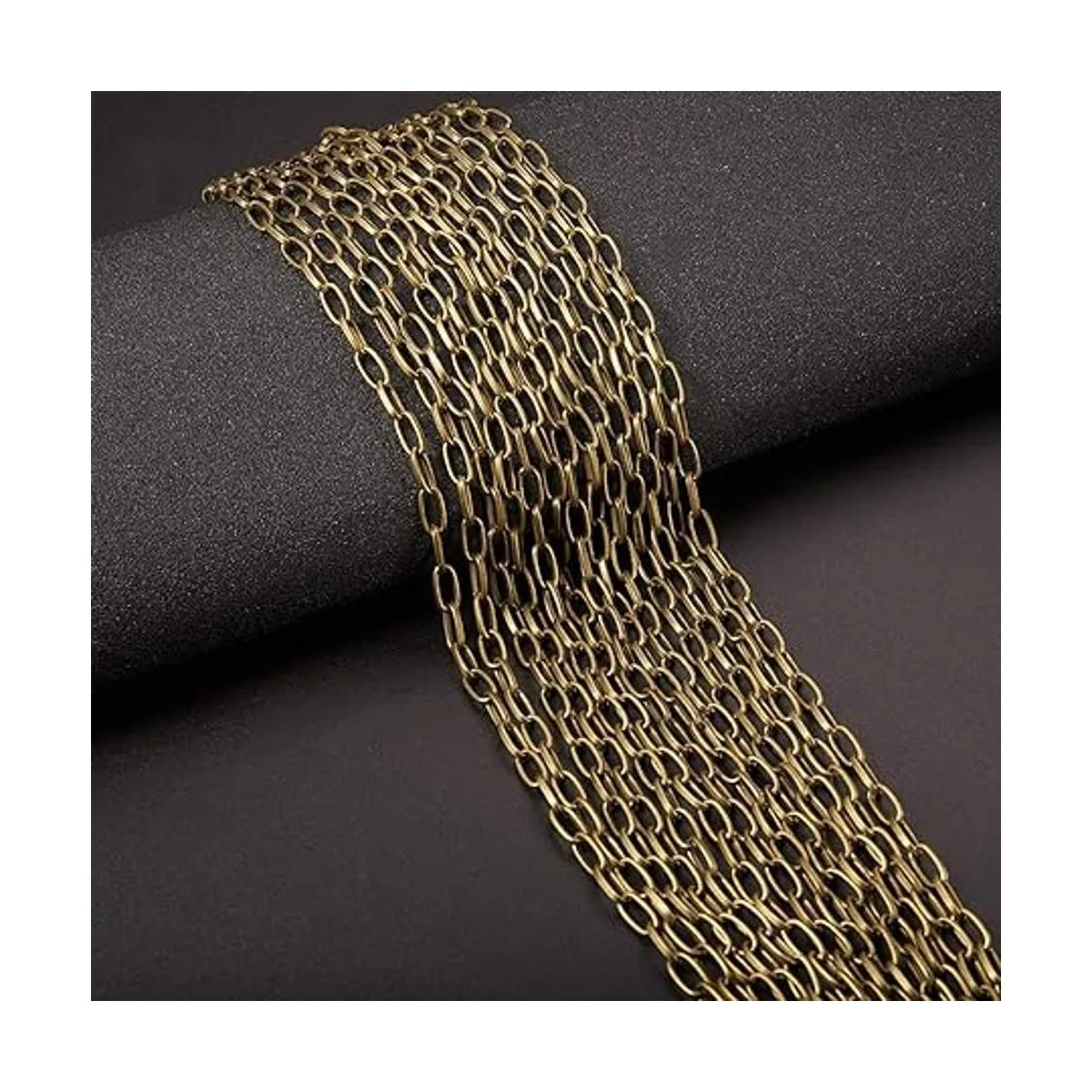 SUNNYCLUE Collar de cadena de eslabones de bronce antiguo