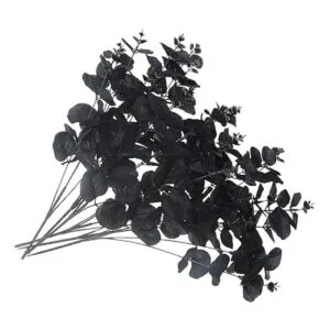 Tinsow 5 tallos de eucalipto artificiales negros ramas de