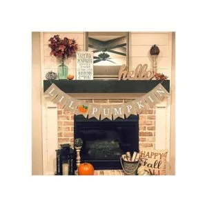 SWYOUN Guirnalda de arpillera con diseño de calabaza_2