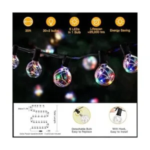 Cadena de luces LED para exteriores Ollny G40 para patio_3