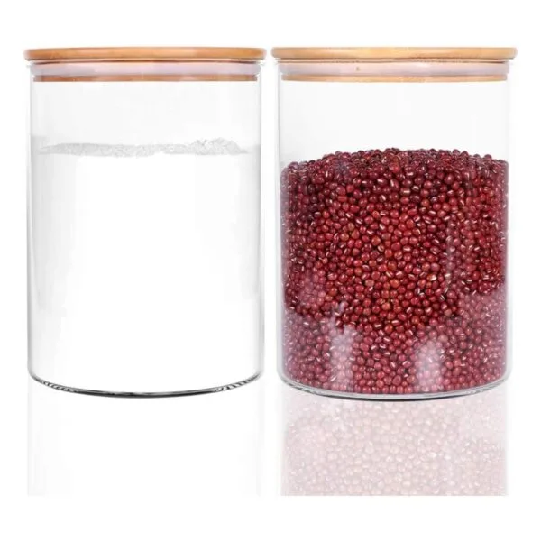 Juego de 2 tarros grandes de vidrio para almacenamiento de