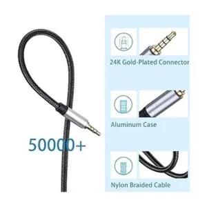 Cable de audio macho a macho de 25 pies 0.138 in 4 polos_5