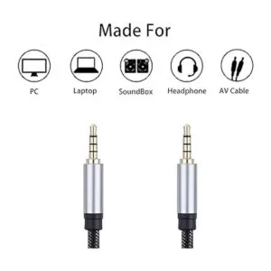 Cable de audio macho a macho de 25 pies 0.138 in 4 polos_4