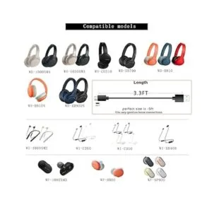 Cable de carga USB C para Sony WH1000XM4 WH1000XM5_4