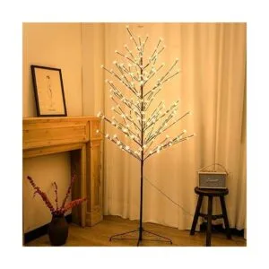 Snokip 6Ft 208 LED Lighted Cherry Blossom Tree Decorate_2