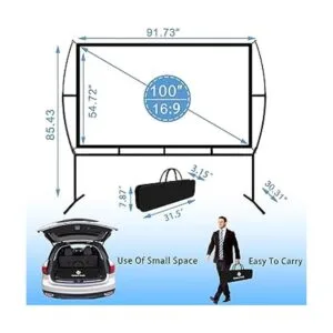 Pantalla de proyector con soporte plegable portátil de 100_6