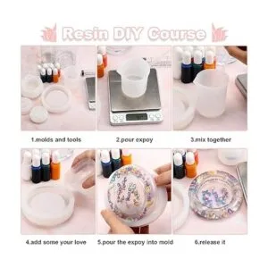 4 piezas de silicona gran cenicero resina molde cuadrado