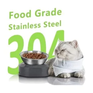 AYADA Cuenco elevado de comida para gatos de acero