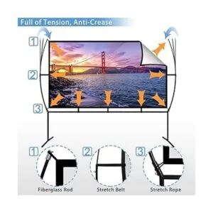 Pantalla de proyector con soporte plegable portátil de 100_4
