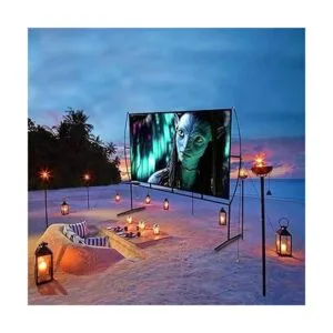 Pantalla de proyector con soporte plegable portátil de 100_2