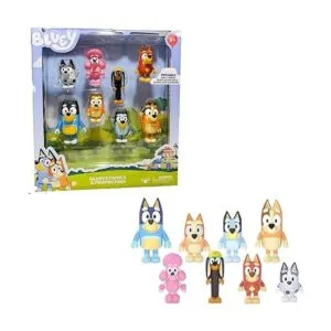 Bluey Paquete de 8 figuras de acción articuladas de 2.5_3