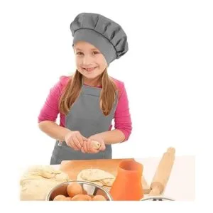 Juego de delantal infantil con gorro de chef ajustable