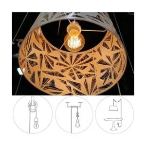 HESSION Paquete de 2 luces colgantes con enchufe de 15_5