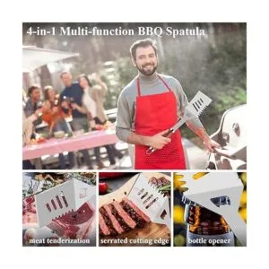 ROMANTICIST Juego de 25 herramientas de parrilla de acero_3