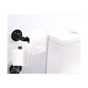 Soporte de papel higiénico de estilo industrial tubo de_2