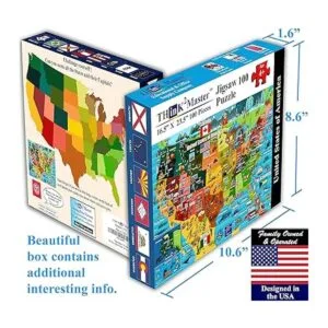 Think2Master Rompecabezas colorido de 100 piezas de mapa_5