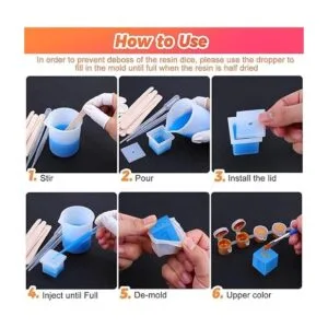 Shynek Juego de moldes para dados de resina 19 estilos