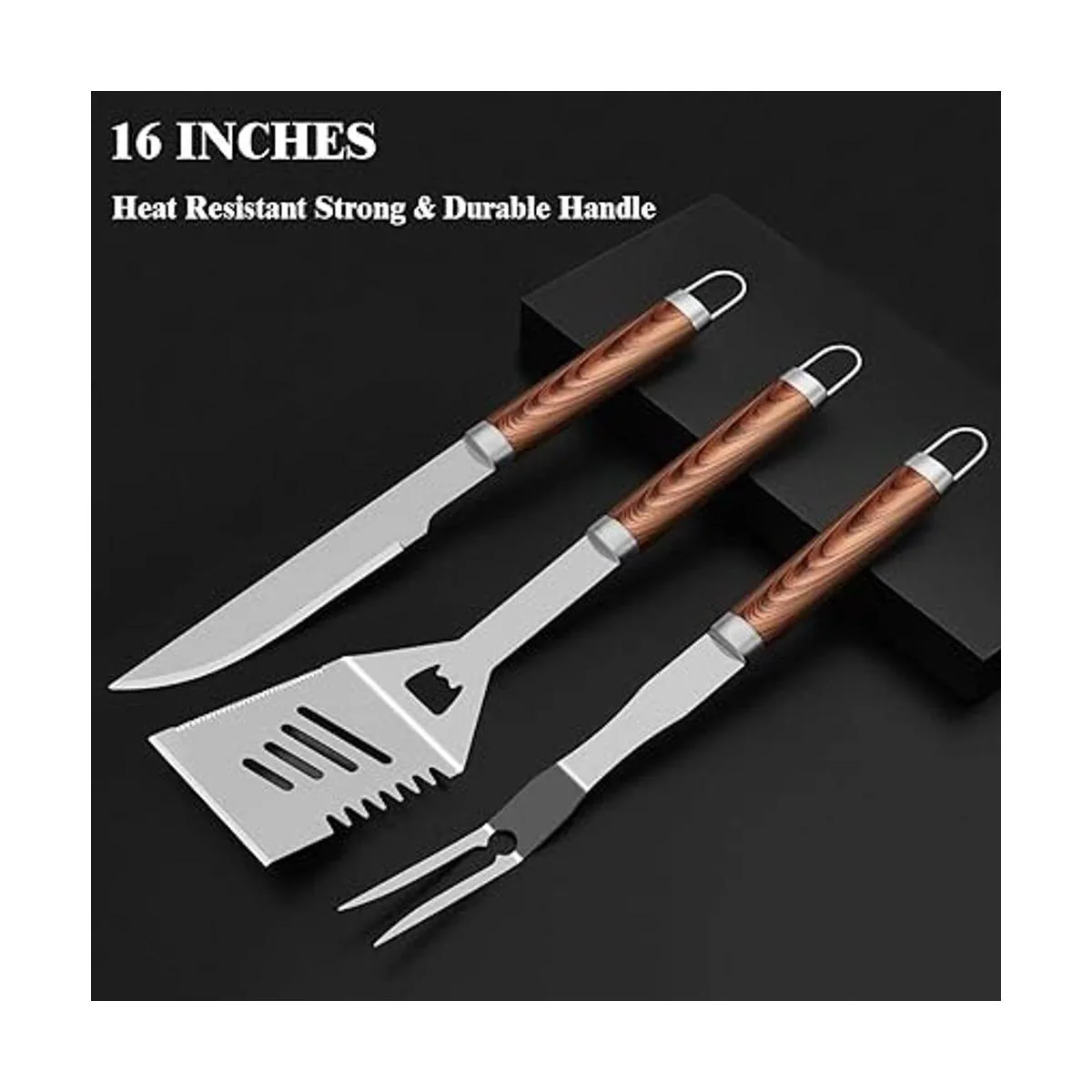 ROMANTICIST Juego de 25 herramientas de parrilla de acero_2