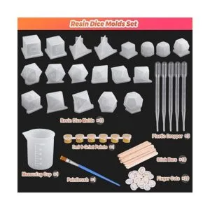 Shynek Juego de moldes para dados de resina 19 estilos