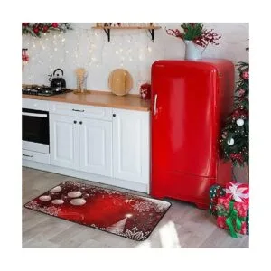 Tapete de Navidad para el piso de la cocina de invierno