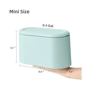 SUBEKYU Mini cubo de basura de 0.4 galones con tapa para_2