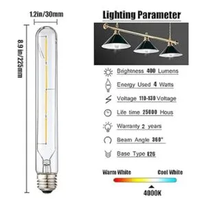 LEOOLS Bombillas largas LED T10 bombilla tubular
