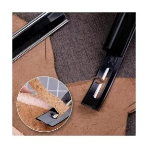 Skiver de cuero plateado bisel de seguridad kit de