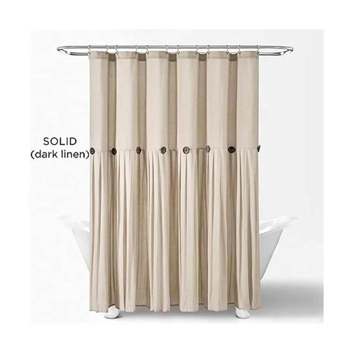 Lush Decor 16T005779 Cortina de ducha de lino oscuro 72_2