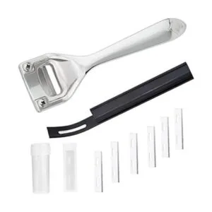 Skiver de cuero plateado bisel de seguridad kit de