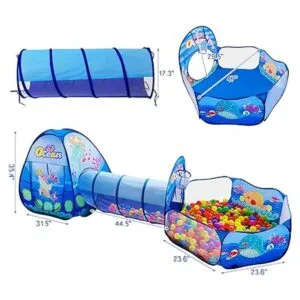 Tienda de campaña 3 en 1 para niños con túnel de juego