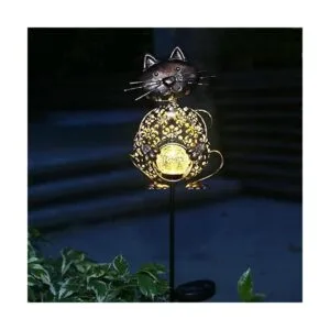 Kaixoxin Luces solares de jardín de metal para gatos_5