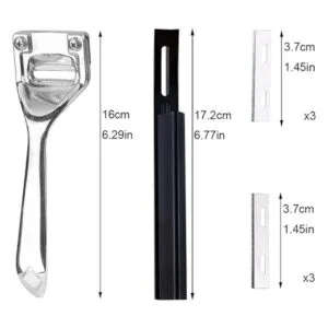 Skiver de cuero plateado bisel de seguridad kit de