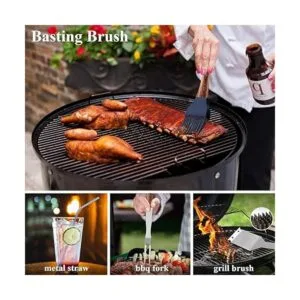 ROMANTICIST Juego de 25 herramientas de parrilla de acero_5