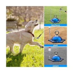 Cable y estaca de amarre para perros anclaje giratorio de_3