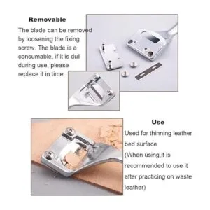 Skiver de cuero plateado bisel de seguridad kit de