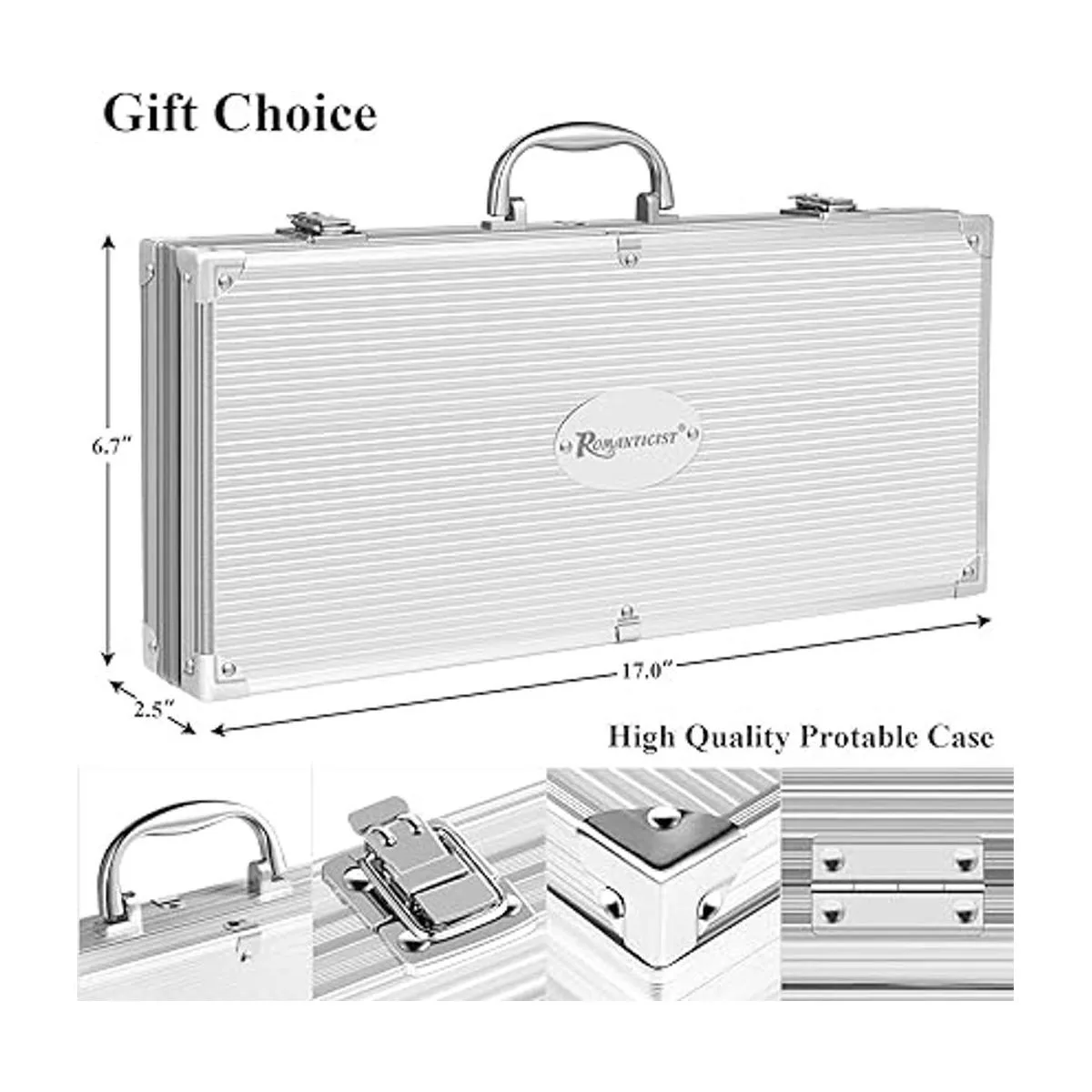 ROMANTICIST Juego de 25 herramientas de parrilla de acero_6