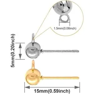 200 pendientes de bola con 200 pendientes de goma con