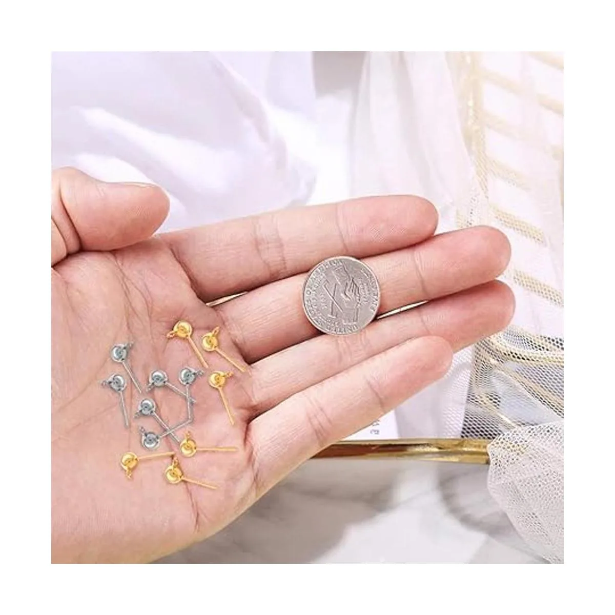 200 pendientes de bola con 200 pendientes de goma con