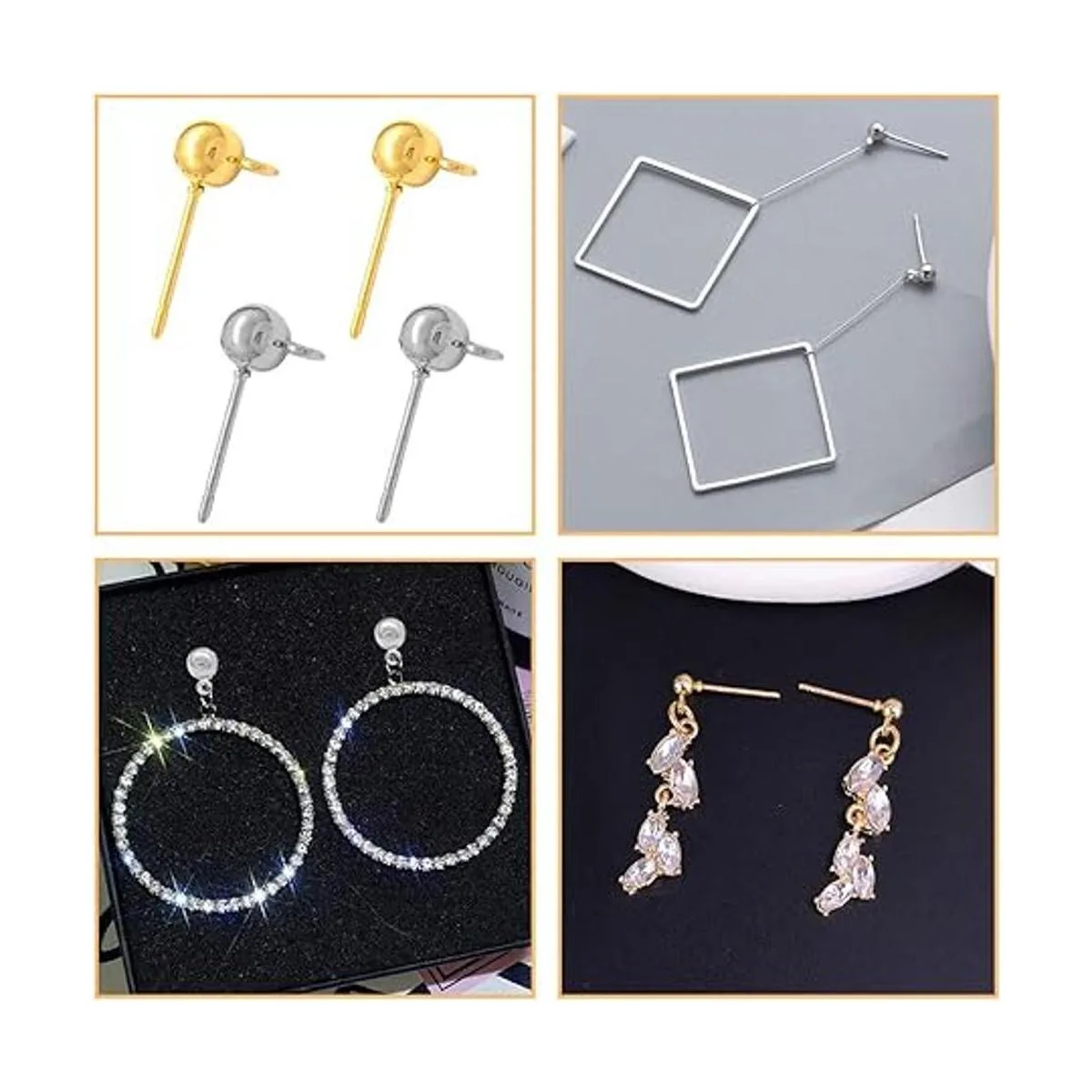 200 pendientes de bola con 200 pendientes de goma con