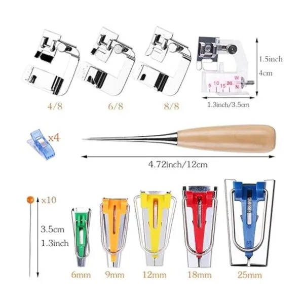 Kit de herramientas de cinta de bies con instrucciones_2