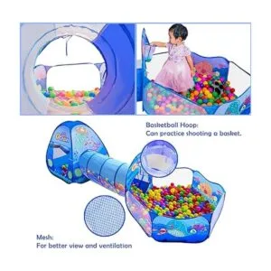 Tienda de campaña 3 en 1 para niños con túnel de juego